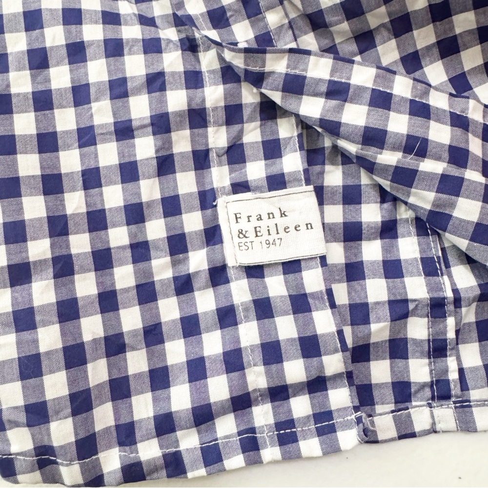 Frank & Eileen Barry Blue Gingham Button Front Top XS - Picture 9 of 13